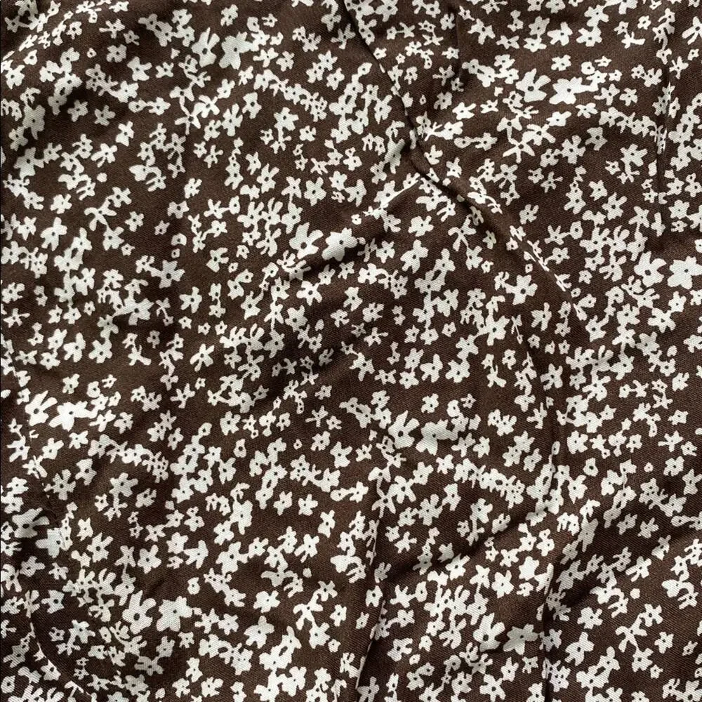 SHEIN Curve Ruffle Pencil Skirt Womens Sz XL Brown Floral Side Slit